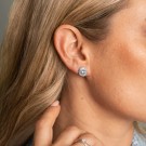 991839 PAN JEWELRY - ØREDOBBER I RHODINERT SØLV MED BLANKE OG LYS BLÅ ZIRKONER thumbnail