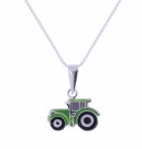 7731G TRAKTOR I SØLV MED GRØNN EMALJE thumbnail