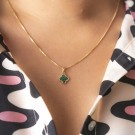 991779 PAN JEWELRY - KLØVER ANHENG I FORGYLT SØLV MED ABALONE - HØYDE: 17 MM x BREDDE: 10 MM thumbnail