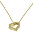 41.6794.585 GULL HJERTE MED DIAMANT 0,015 CT TWSi  OG GULLKJEDE - B:12 MM x H:11,5 thumbnail