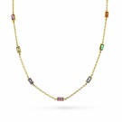 991897 PAN JEWELRY - HALSKJEDE I FORGYLT SØLV MED FARGEDE ZIRKONER thumbnail