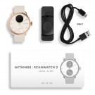 Withings - ScanWatch 2 i rosé med hvit tallskive og hvit reim -Diameter: 38 mm - Gratis skinnreim medfølger - Verdi: 698 thumbnail