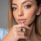 992649 PAN JEWELRY - KLØVER ANHENG I FORGYLT SØLV MED ABALONE - BREDDE: 14 MM x HØYDE: 22 MM thumbnail