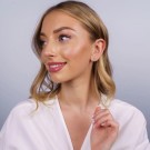 992755 HJERTE ANHENG OG ØREPYNT I RHODINERT SØLV MED ZIRKONER OG KJEDE thumbnail