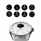 Withings - ScanWatch 2 i stål med hvit tallskive og grå reim - Diameter: 42 mm - Gratis skinnreim medfølger - Verdi: 698 thumbnail