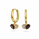 992428 PAN JEWELRY - ØREDOBBER I FORGYLT SØLV MED LYS BRUNE OG BLANKE ZIRKONER thumbnail