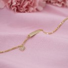 25587 ARMLENKE I FORGYLT SØLV MED ROSA ZIRKONIA HJERTE thumbnail