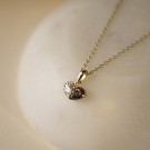 992435 PAN JEWELRY - ANHNEG I FORGYLT SØLV MED LYS BRUNE OG BLANKE ZIRKONER thumbnail