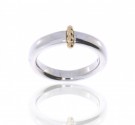 1012955 SØLVRING MED KRAFTIG RINGSKINNE OG EKTE GULLDEKOR - STR. 52 - B: 4 MM thumbnail