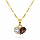 992435 PAN JEWELRY - ANHNEG I FORGYLT SØLV MED LYS BRUNE OG BLANKE ZIRKONER thumbnail