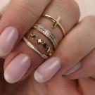 50221 GULL DAMERING MED ZIRKONER - BREDDE: 3 MM thumbnail