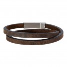 897006-GREY43 SON of NOA - MØRKEBRUNT ARMBÅND I KALVESKINN - BREDDE: 6 MM x LENGDE: 43 CM thumbnail