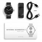 Withings - ScanWatch 2 i stål med sort tallskive og sort reim - Diameter: 38 mm - Gratis skinnreim medfølger - Verdi: 69 thumbnail