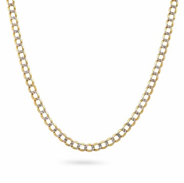 44587-45 PAN JEWELRY - HALSKJEDE I SØLV OG FORGYLT SØLV - BREDDE: 4 MM x LENGDE: 42,3  CM