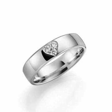 GD150H5 5 MM HVITTBVGULL RING MED 0,09CT. WSi - UTVENDIG OG INNVENDIG BUET