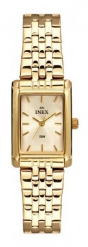 TM76333LD-L INEX DAMEUR I GULLFARGE OG SØLVFARGET TALLSKIVE - KASSEMÅL: 19 x 27 MM