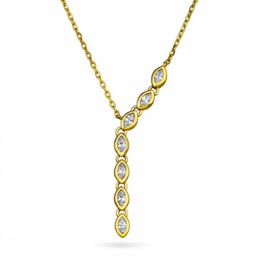 922688 PAN JEWELRY - DAZZLE ANHENG I FORGYLT SØLV MED BLANKE ZIRKONER - KJEDELENGDE: 42 + 3 CM 