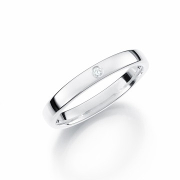 GD130H3 3 MM HVITT GULLRING MED 0,02 CT. WSi - INNVENDIG OG UTVENDIG BUET
